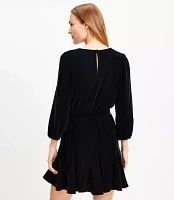 Tall Velvet Godet Mini Dress