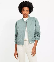 Petite Quilted Bomber Jacket