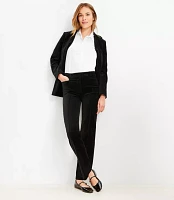 Petite Pintucked Full Length Straight Pants Velvet