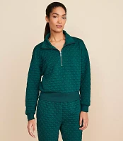 Petite Lou & Grey Houndstooth Jacquard Half Zip Top