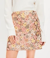 Tall Floral Sequin Mini Skirt