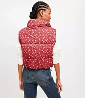 Petite Floral Puffer Vest