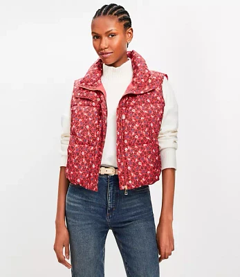 Petite Floral Puffer Vest