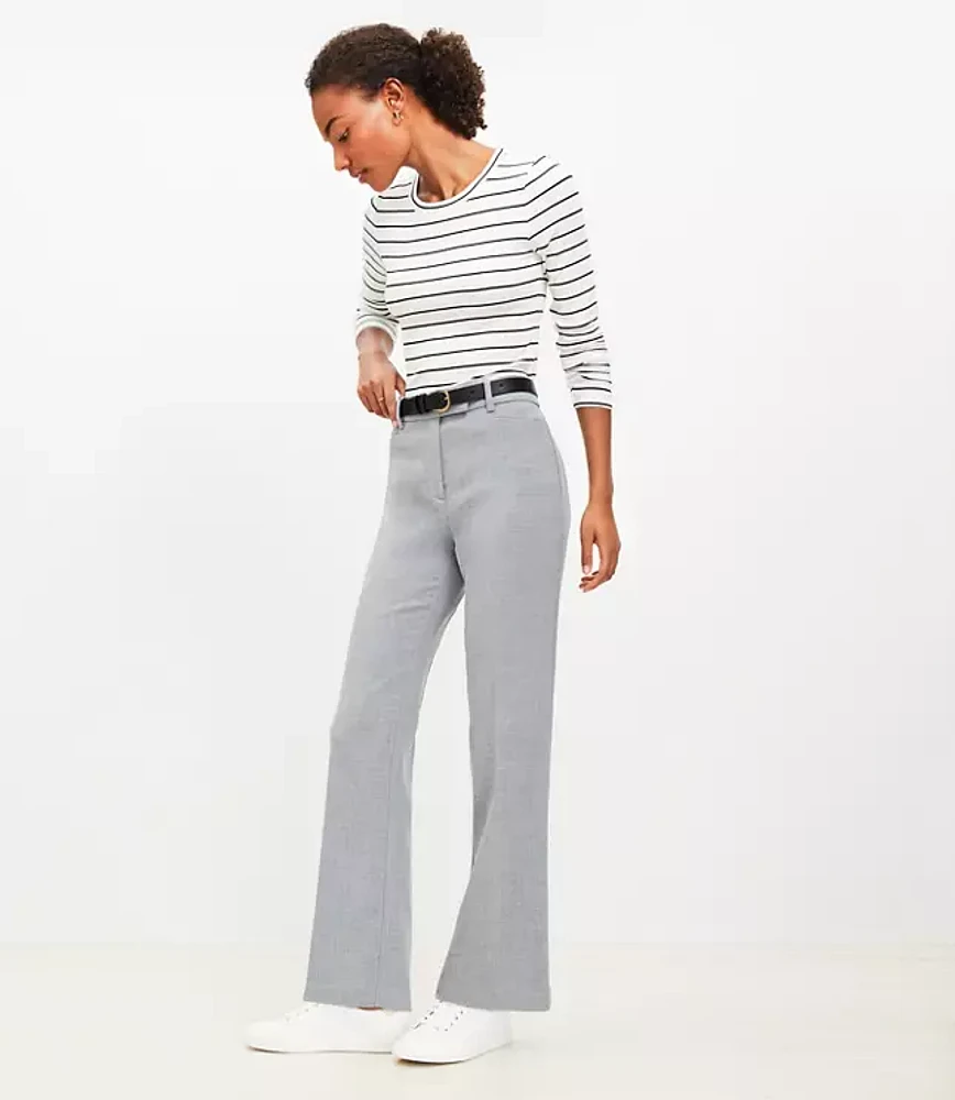 Full Length Straight Pants Heathered Doubleface