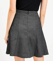 Petite Shimmer Herringbone Seamed Mini Skirt