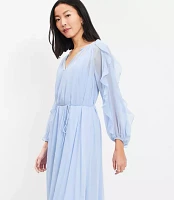 Chiffon Ruffle Maxi Dress