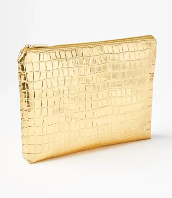 Metallic Embossed Zip Pouch