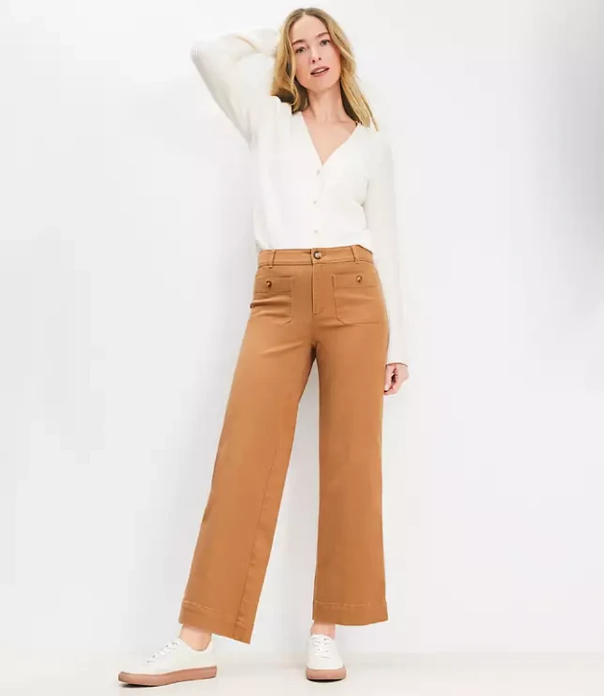 Palmer Wide Leg Crop Pants Twill