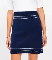 Topstitched Mini Sweater Skirt