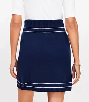 Topstitched Mini Sweater Skirt