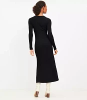 Petite Mixed Ribbed Midi Sweater Dress