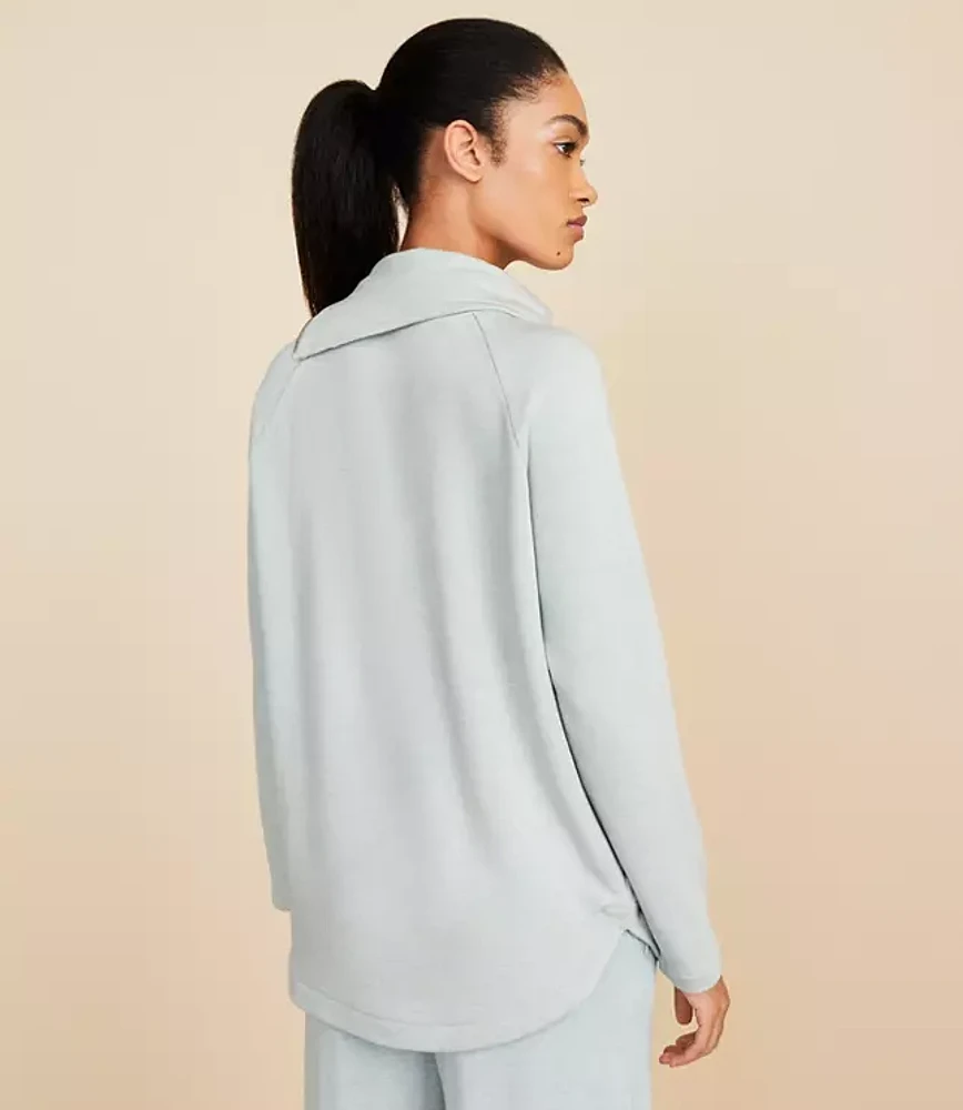 Petite Lou & Grey Heathered Signaturesoft Zip Neck Sweatshirt