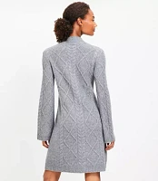 Petite Cable Mock Neck Mini Sweater Dress