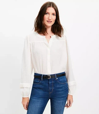 Petite Pleated Sleeve Blouse