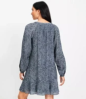 Petite Paisley Dobby Flounce Mini Dress