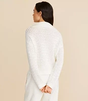 Lou & Grey Pointelle Half Zip Sweater