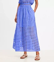 LOFT Beach Circle Eyelet Maxi Pocket Skirt