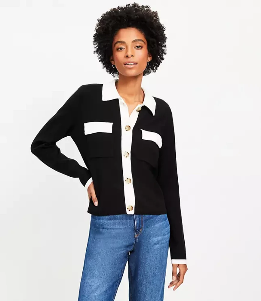 Petite Tipped Sweater Jacket