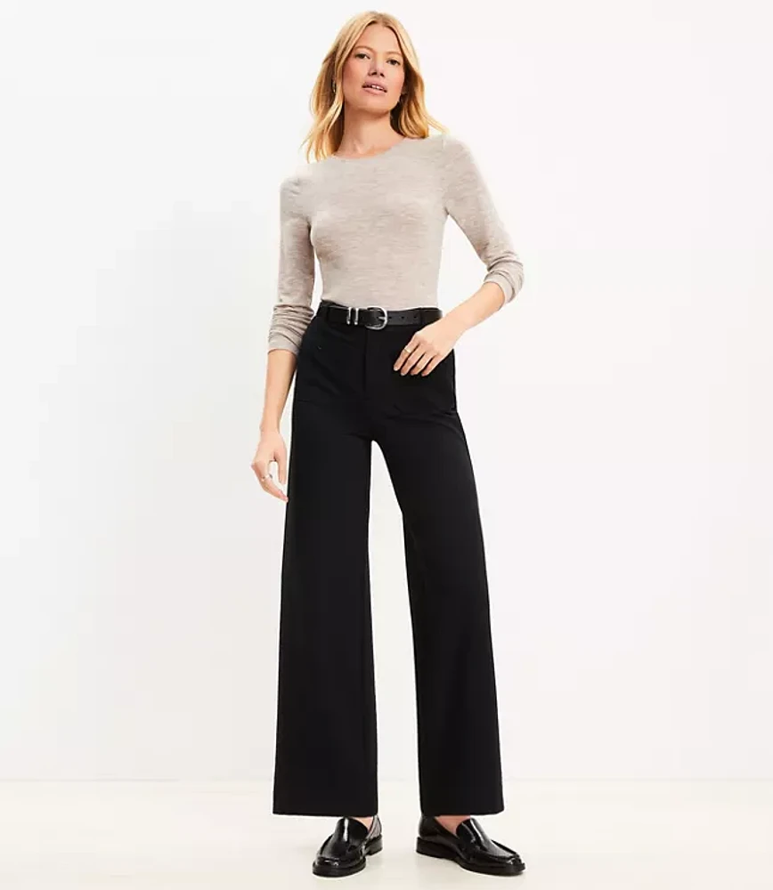 Palmer Wide Leg Ankle Pants Ponte