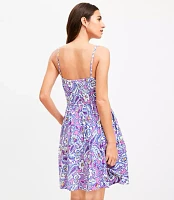 LOFT Beach Paisley Strappy Mini Pocket Dress