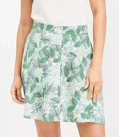 Gardenia Linen Blend Button Mini Skirt