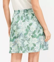 Gardenia Linen Blend Button Mini Skirt