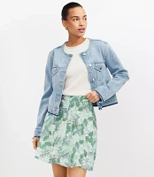 Gardenia Linen Blend Button Mini Skirt