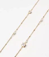 Pearlized Crystal Station Necklace