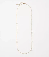 Pearlized Crystal Station Necklace