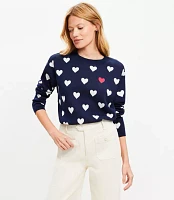 Petite Mixed Heart Relaxed Sweater