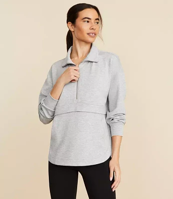 Lou & Grey Heathered Scubasoft Half Zip Pullover