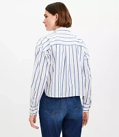 Petite Striped Poplin Modern Pocket Shirt