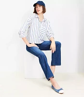 Petite Striped Poplin Modern Pocket Shirt