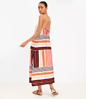 LOFT Beach Striped Crisscross Back Maxi Dress