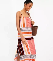 LOFT Beach Striped Crisscross Back Maxi Dress