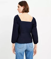 Poplin Square Neck Blouse