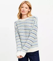 Petite Striped Stitchy Sweater