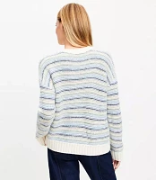 Petite Striped Stitchy Sweater