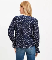 Petite Bloom Split Neck Blouse