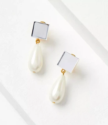 Italian Collection Pearlized Drop Statement Earrings