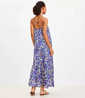 LOFT Beach Paisley Square Neck Tiered Maxi Dress