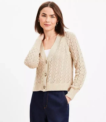 Pointelle V-Neck Cardigan