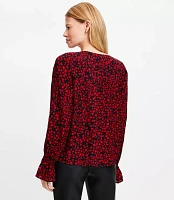 Petite Heart Split Neck Blouse