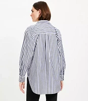 Petite Striped Everyday Oversized Pocket Shirt