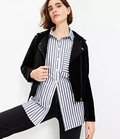 Petite Striped Everyday Oversized Pocket Shirt