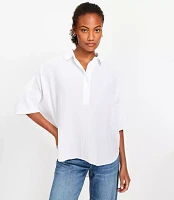 Crinkle Dolman Henley Shirt