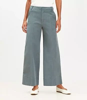 Seamed Palmer Wide Leg Crop Pants Twill