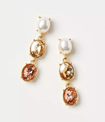 Pearlized Crystal Drop Earrings