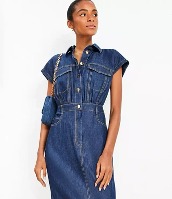 Chambray Midi Pocket Dress