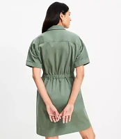 Petite Twill Utility Mini Pocket Dress